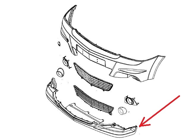 Spojler zderzaka przedniego MERIVA A (OPC LINE, VXR STYLING)